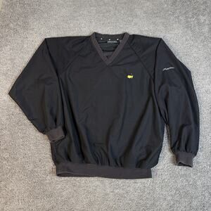 VTG Masters Collection Windshirt Jacket Mens L Black Pullover Elastic Waist